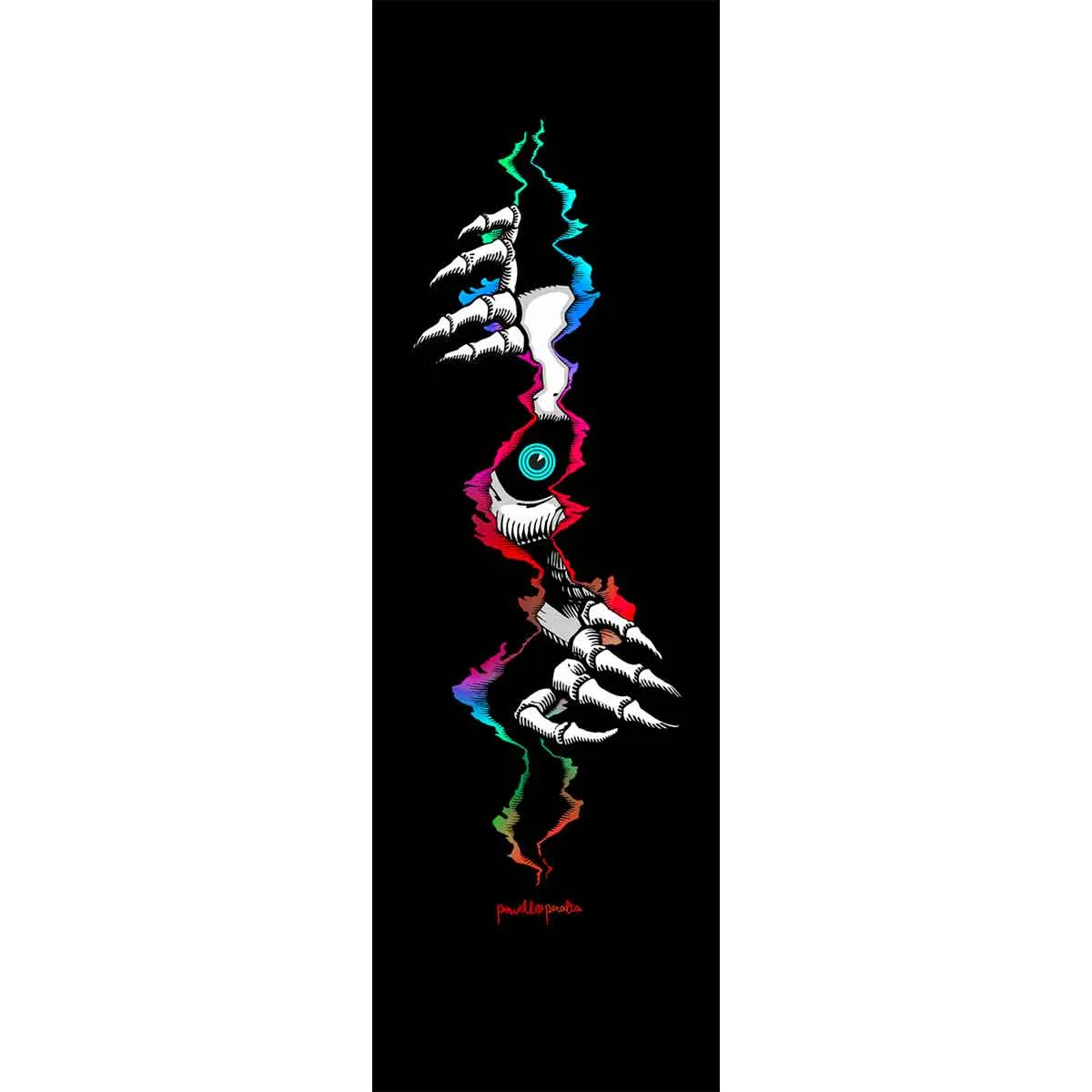 Powell Peralta Premium Printed Black Griptape - Ripper Peeker 9”x33”
