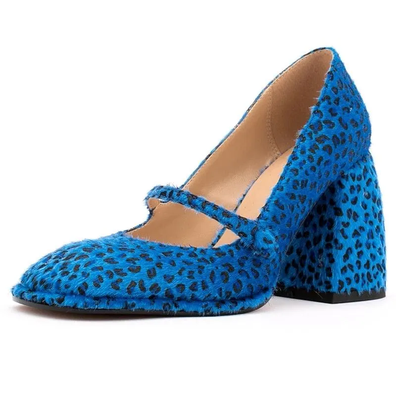 Purple Leopard Print Mary Janes