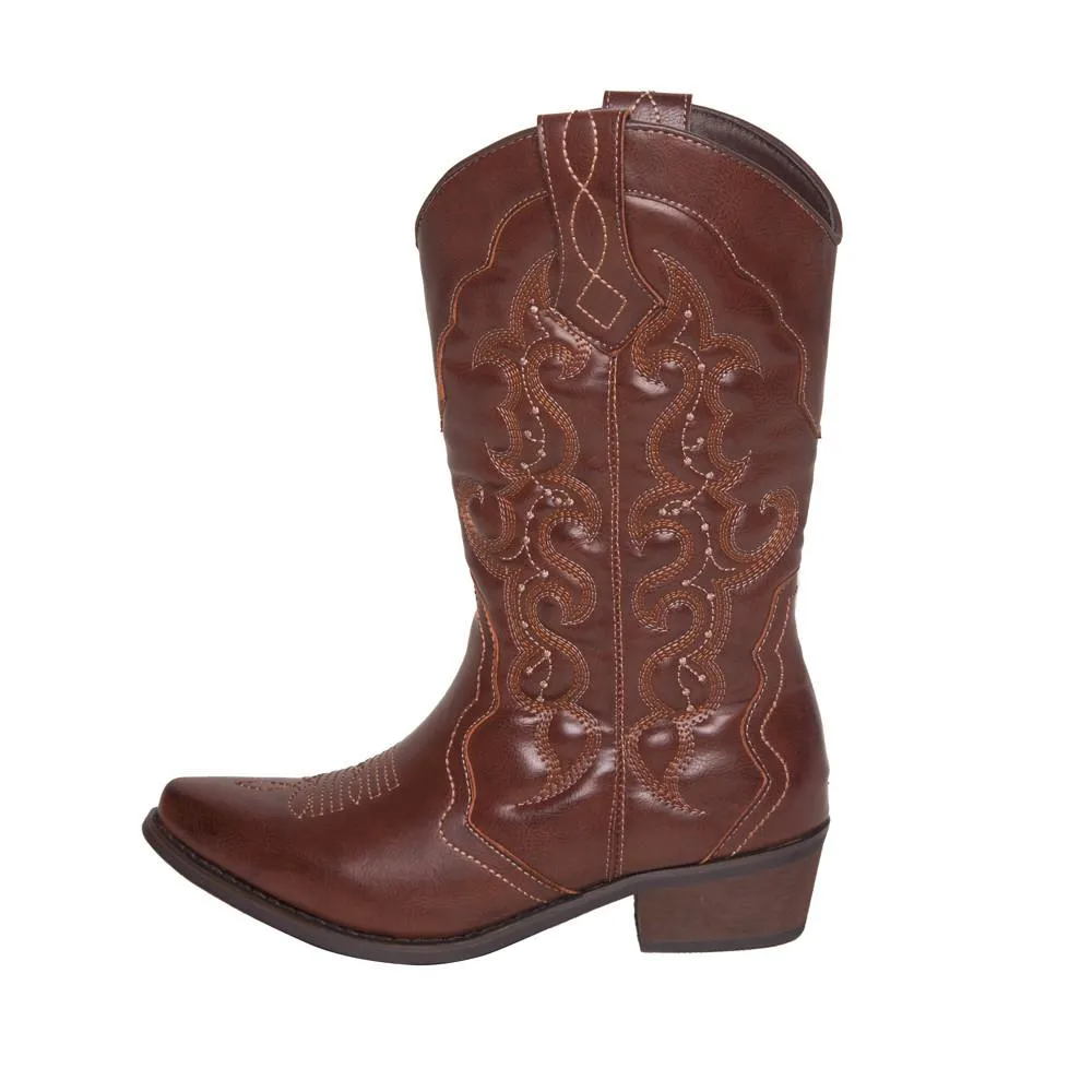 SheSole Wedding Cowgirl Boots Brown