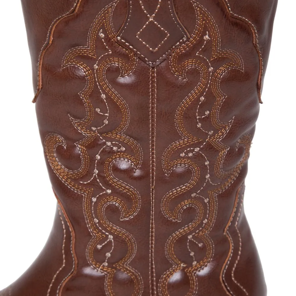 SheSole Wedding Cowgirl Boots Brown