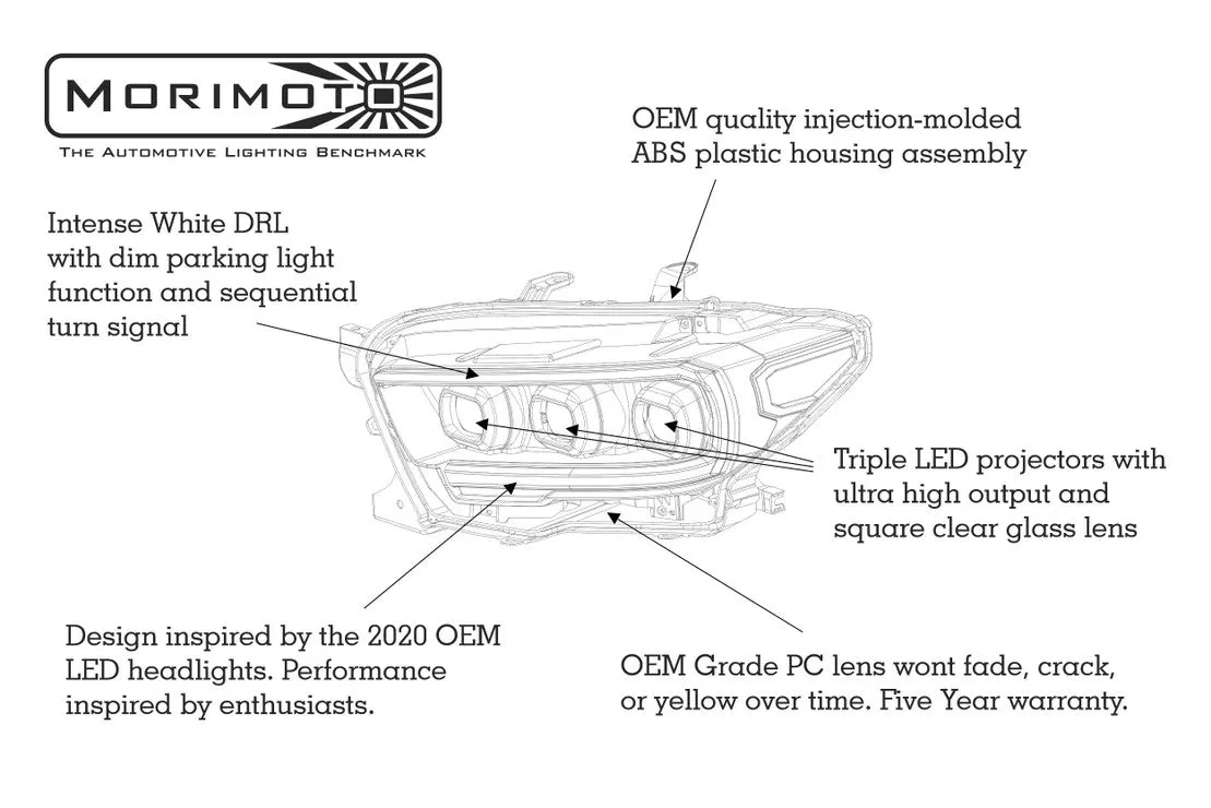 Toyota Tacoma (16 ): XB LED Headlights White DRL