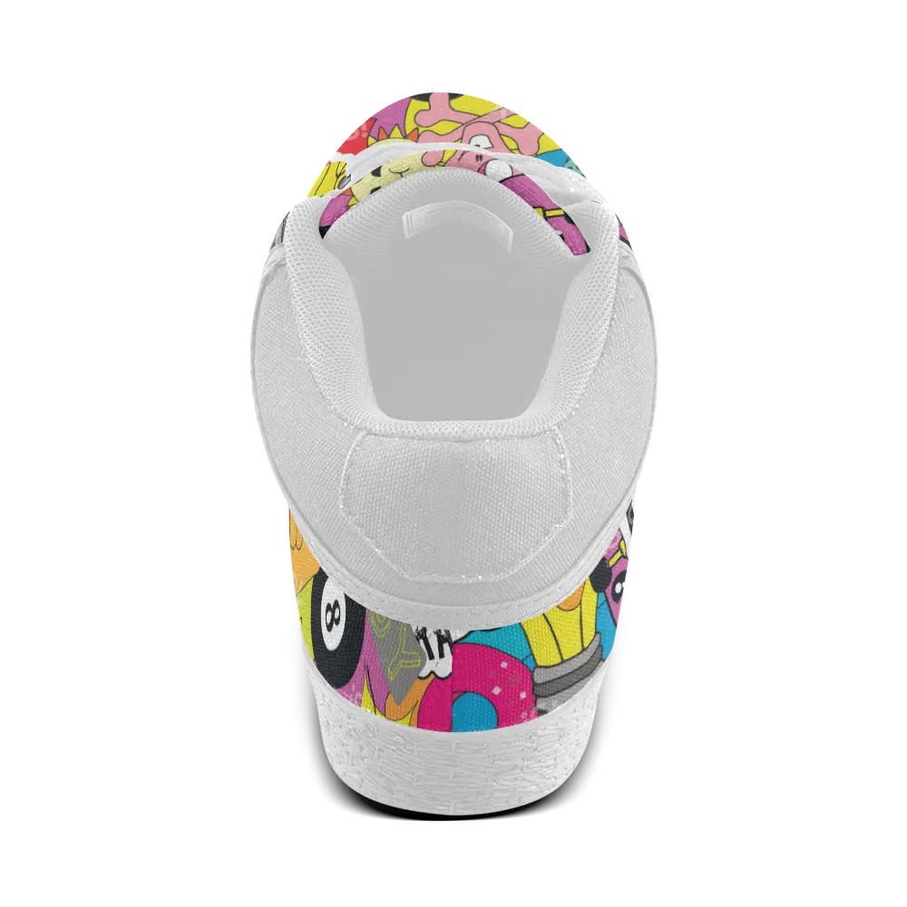 Women's print lucky 8 design sport Canvas shoes