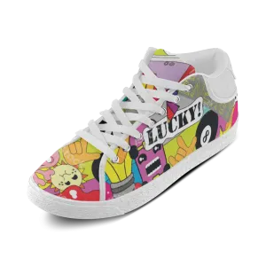 Women's print lucky 8 design sport Canvas shoes