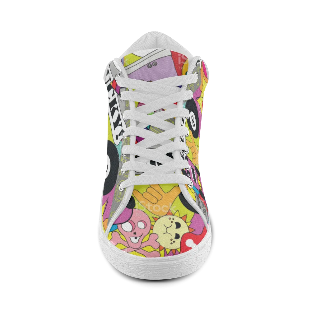Women's print lucky 8 design sport Canvas shoes